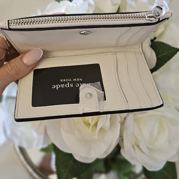 Kate Spade New York Small Crystal-Trim Bifold Wallet - Picture 6 of 8